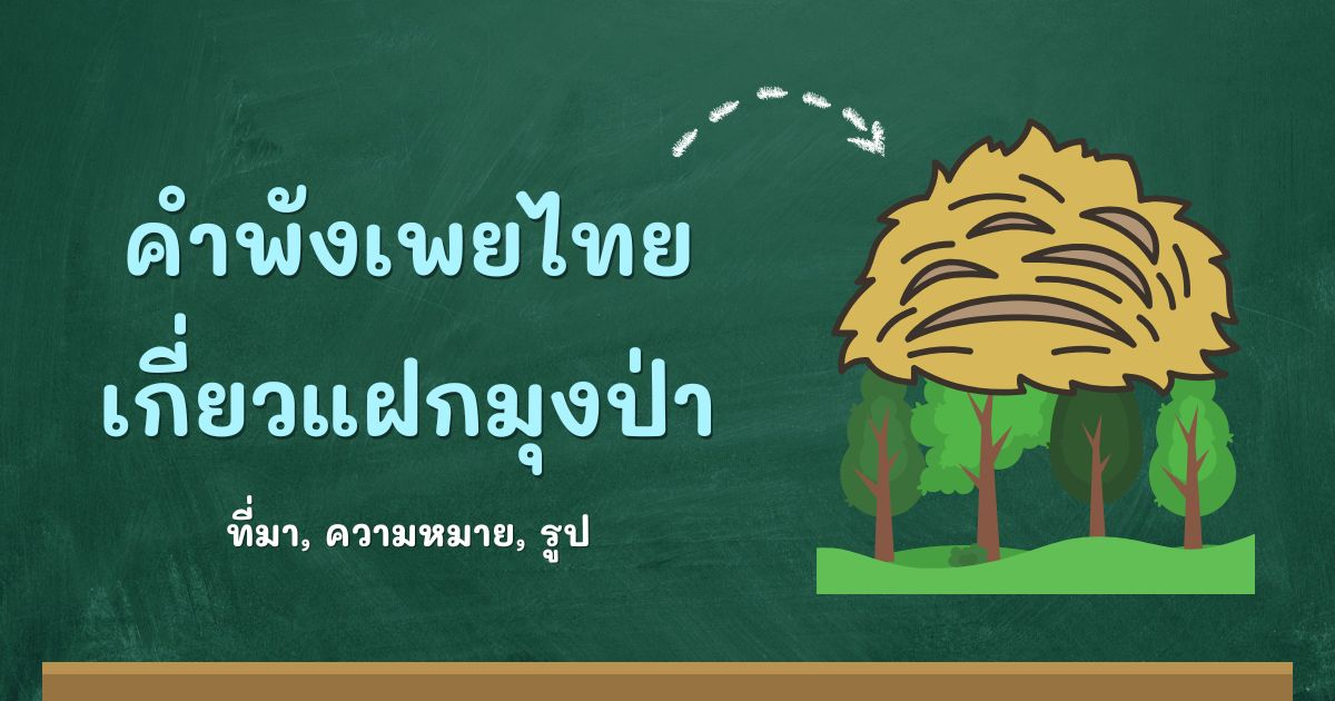 คำพังเพยเกี่ยวแฝกมุงป่า