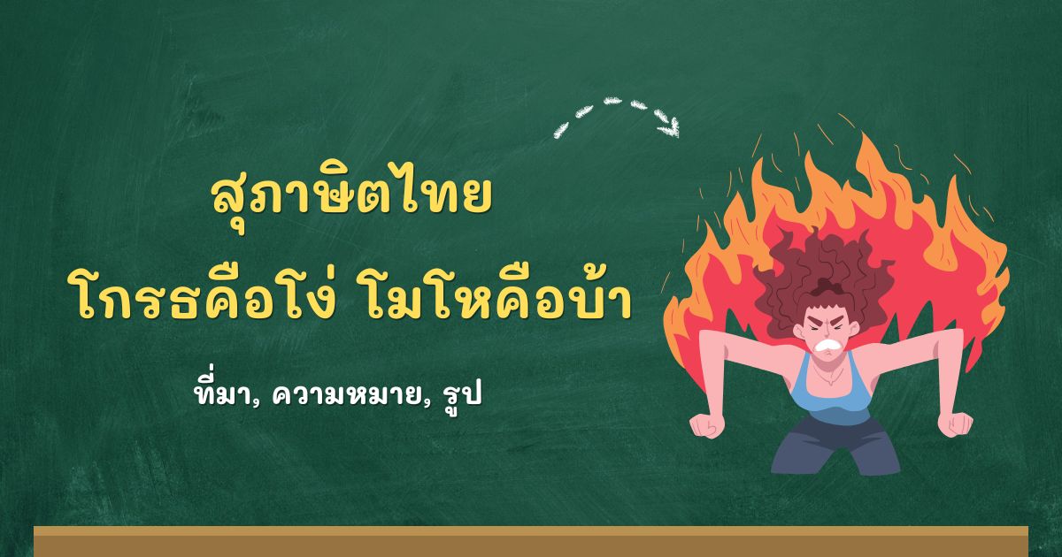 สุภาษิตโกรธคือโง่ โมโหคือบ้า