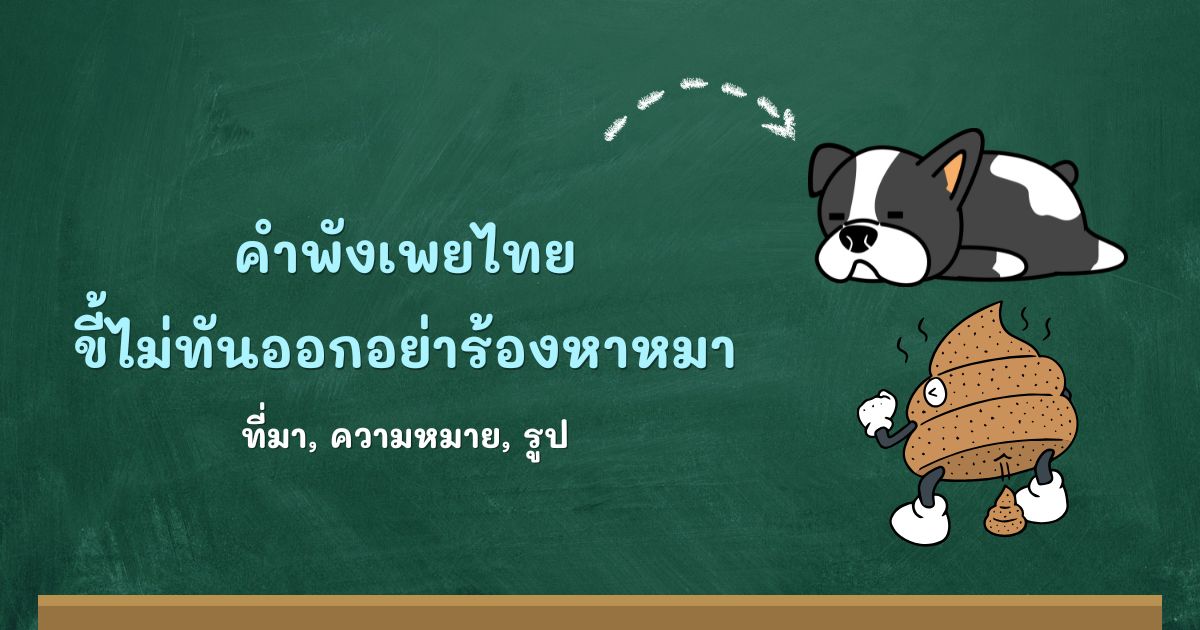 คำพังเพยขี้ไม่ทันออกอย่าร้องหาหมา