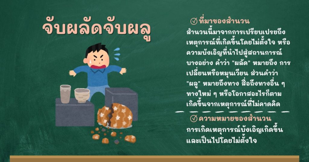 ที่มาและความหมายจับผลัดจับผลู