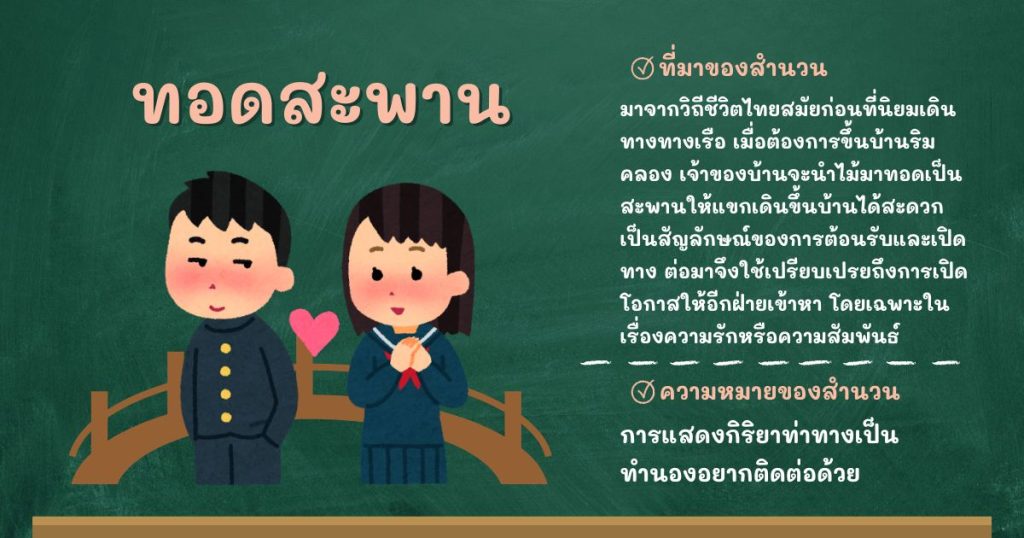 ที่มาและความหมายทอดสะพาน