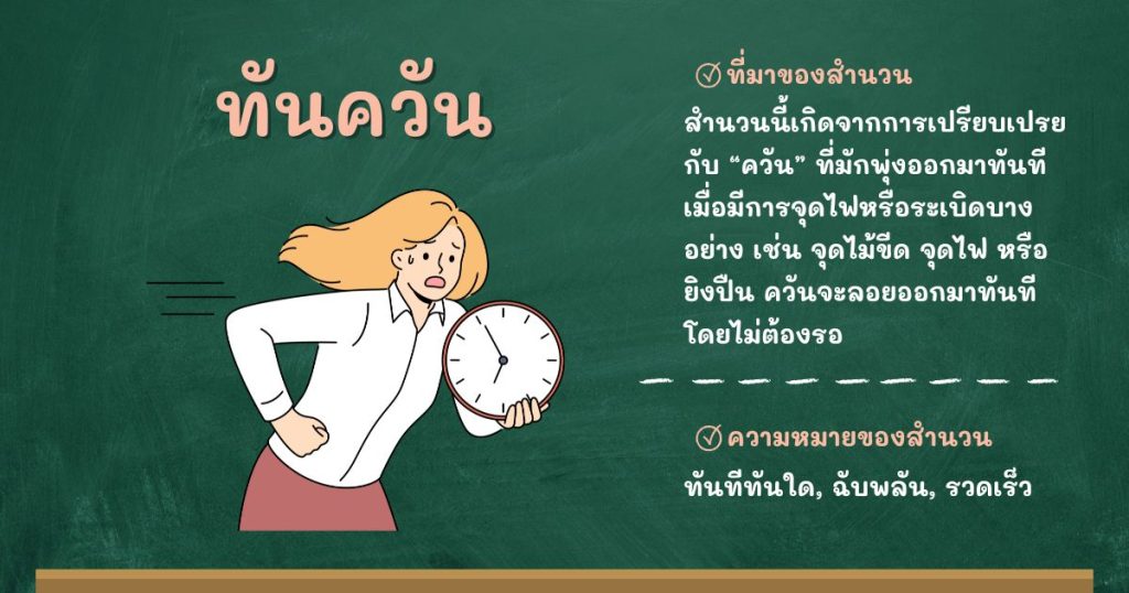 ที่มาและความหมายทันควัน