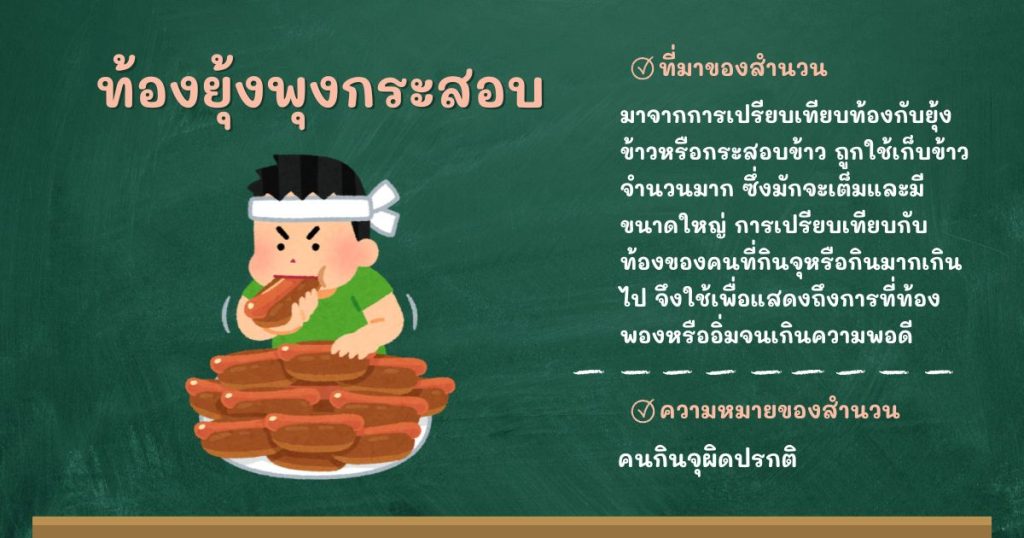 ที่มาและความหมายท้องยุ้งพุงกระสอบ