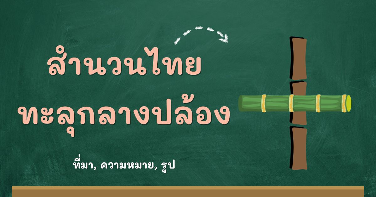 สำนวนทะลุกลางปล้อง