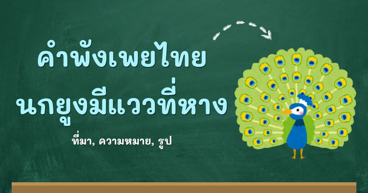 รู้จักคำพังเพยนกยูงมีแววที่หาง ที่มาและความหมาย