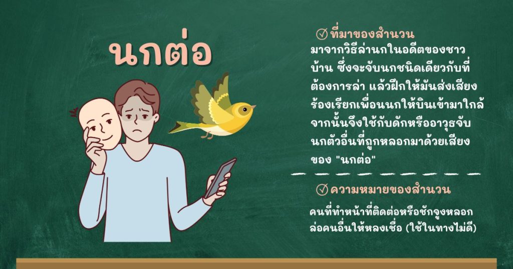 ที่มาและความหมายนกต่อ