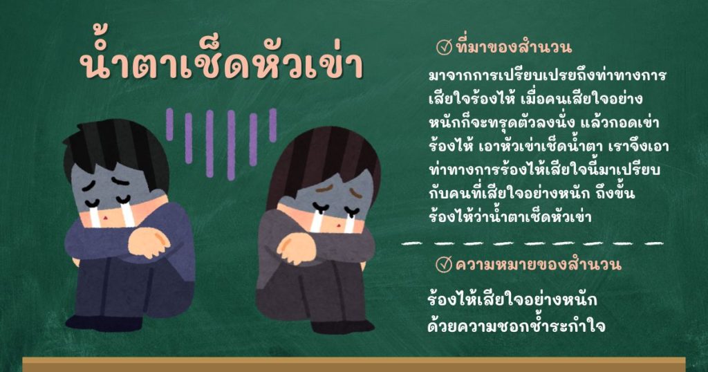 ที่มาและความหมายน้ำตาเช็ดหัวเข่า