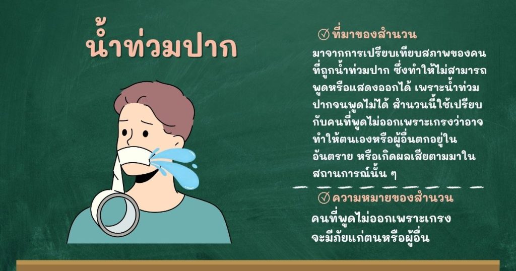 ที่มาและความหมายน้ำท่วมปาก