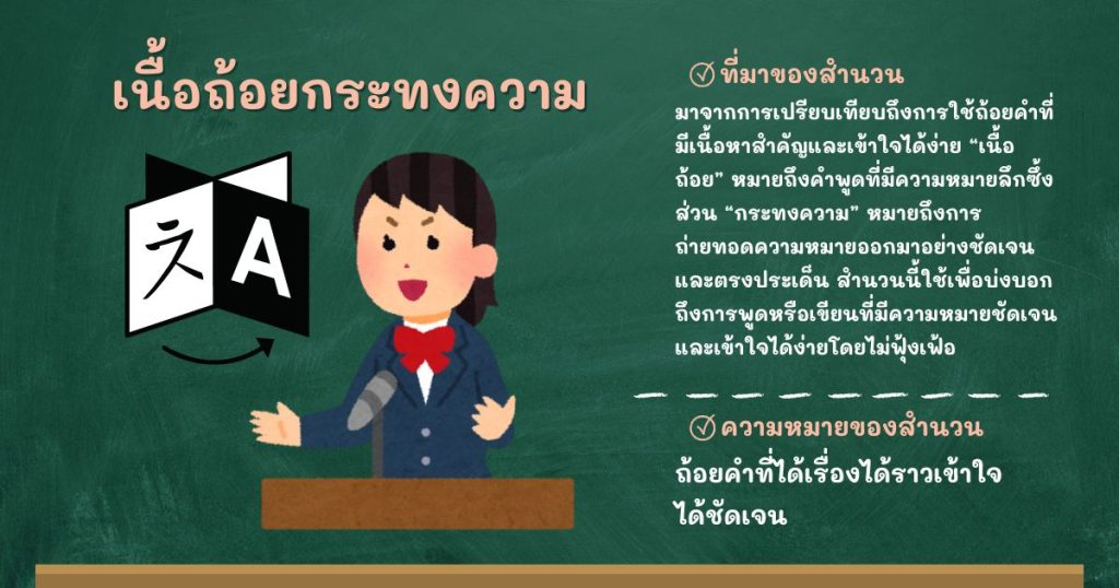ที่มาและความหมายเนื้อถ้อยกระทงความ