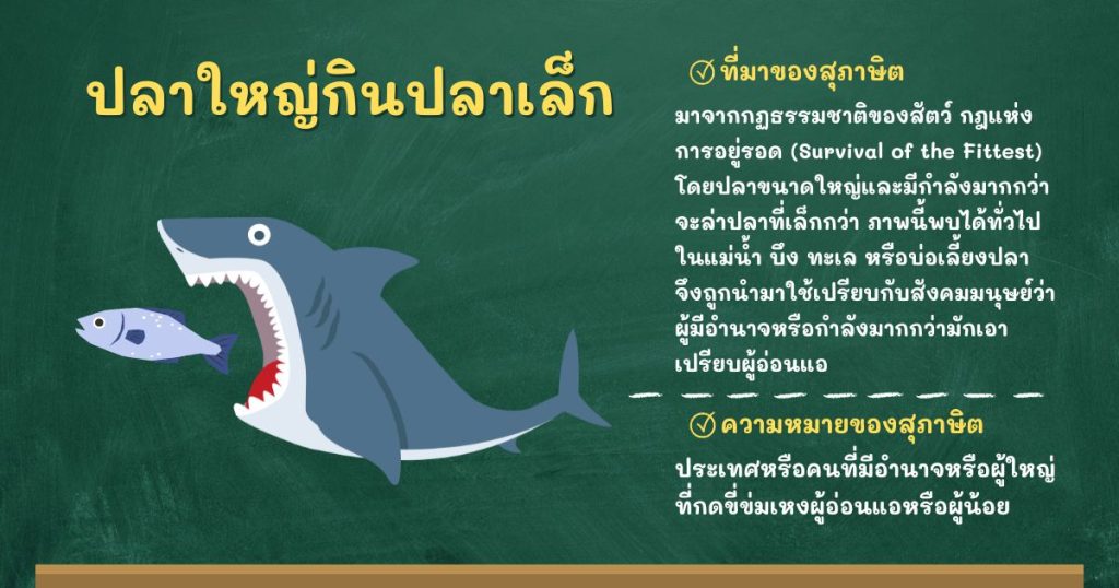 ที่มาและความหมายปลาใหญ่กินปลาเล็ก