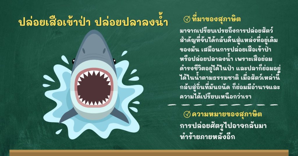 ที่มาและความหมายปล่อยเสือเข้าป่า ปล่อยปลาลงน้ำ