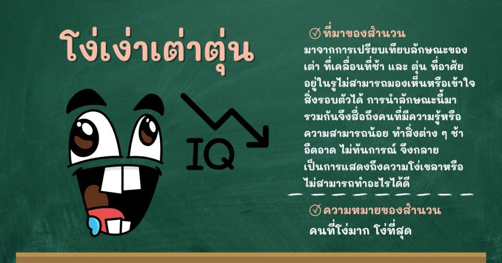 ที่มาและความหมายโง่เง่าเต่าตุ่น