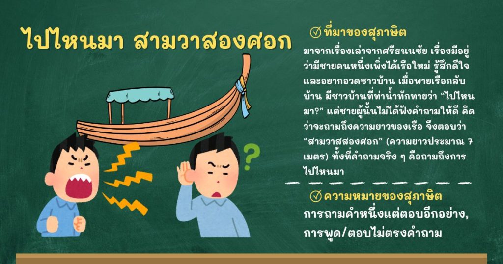 ที่มาและความหมายไปไหนมา สามวาสองศอก