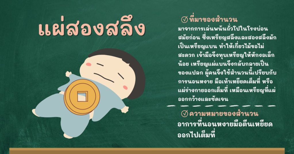 ที่มาและความหมายแผ่สองสลึง