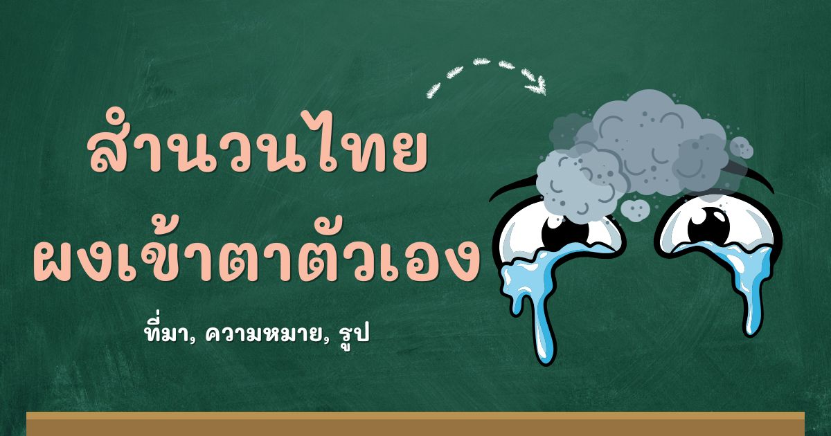 สำนวนผงเข้าตาตัวเอง