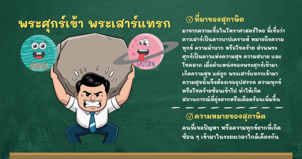 ที่มาและความหมายพระศุกร์เข้า พระเสาร์แทรก