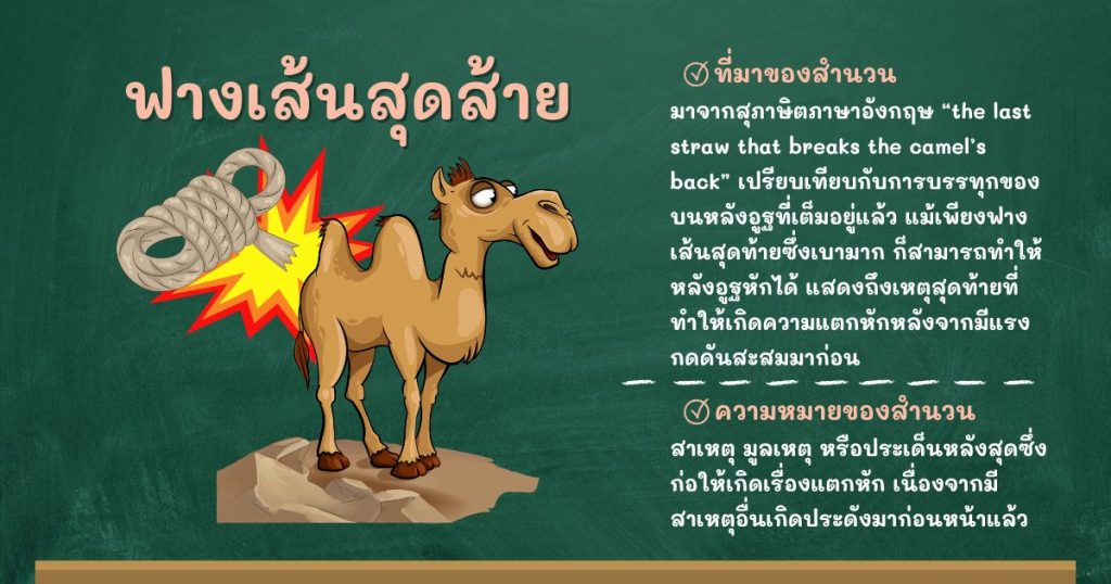 ที่มาและความหมายฟางเส้นสุดส้าย