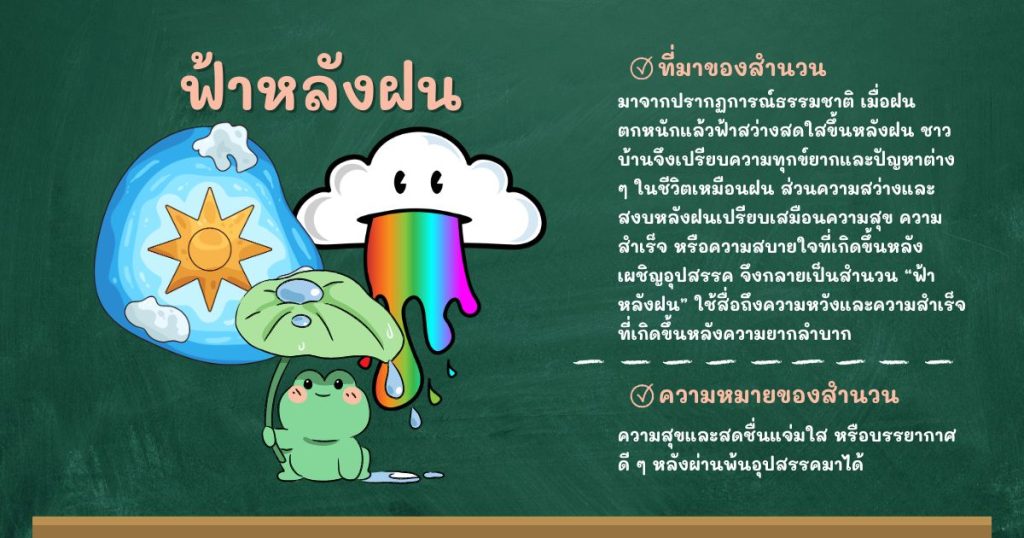 ที่มาและความหมายฟ้าหลังฝน