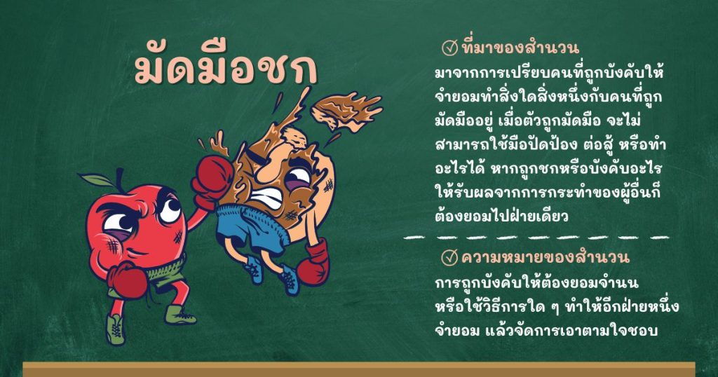 ที่มาและความหมายมัดมือชก