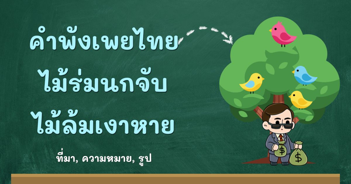 รู้จักคำพังเพยไม้ร่มนกจับ ไม้ล้มเงาหาย