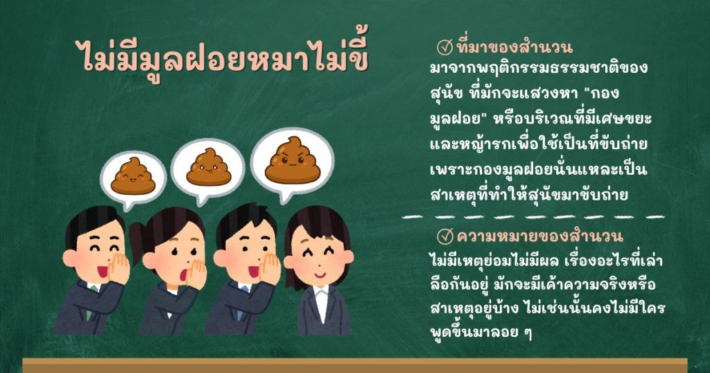 ที่มาและความหมายไม่มีมูลฝอยหมาไม่ขี้