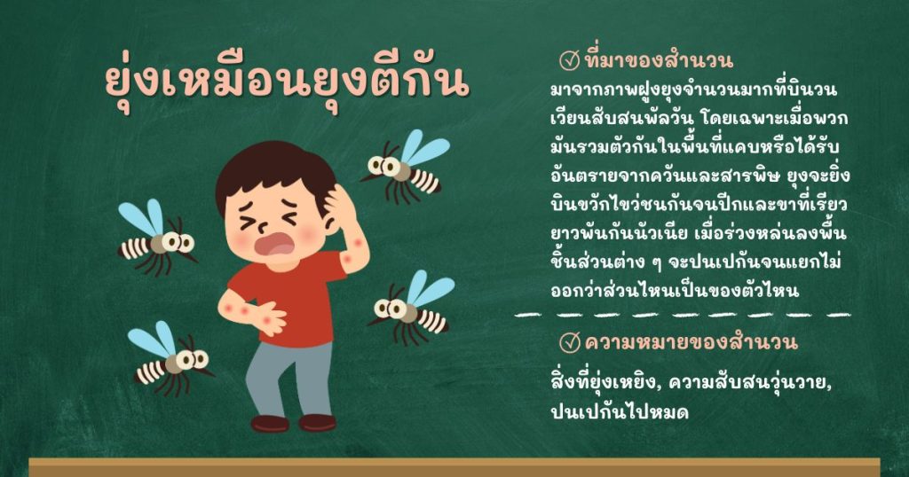 ที่มาและความหมายยุ่งเหมือนยุงตีกัน